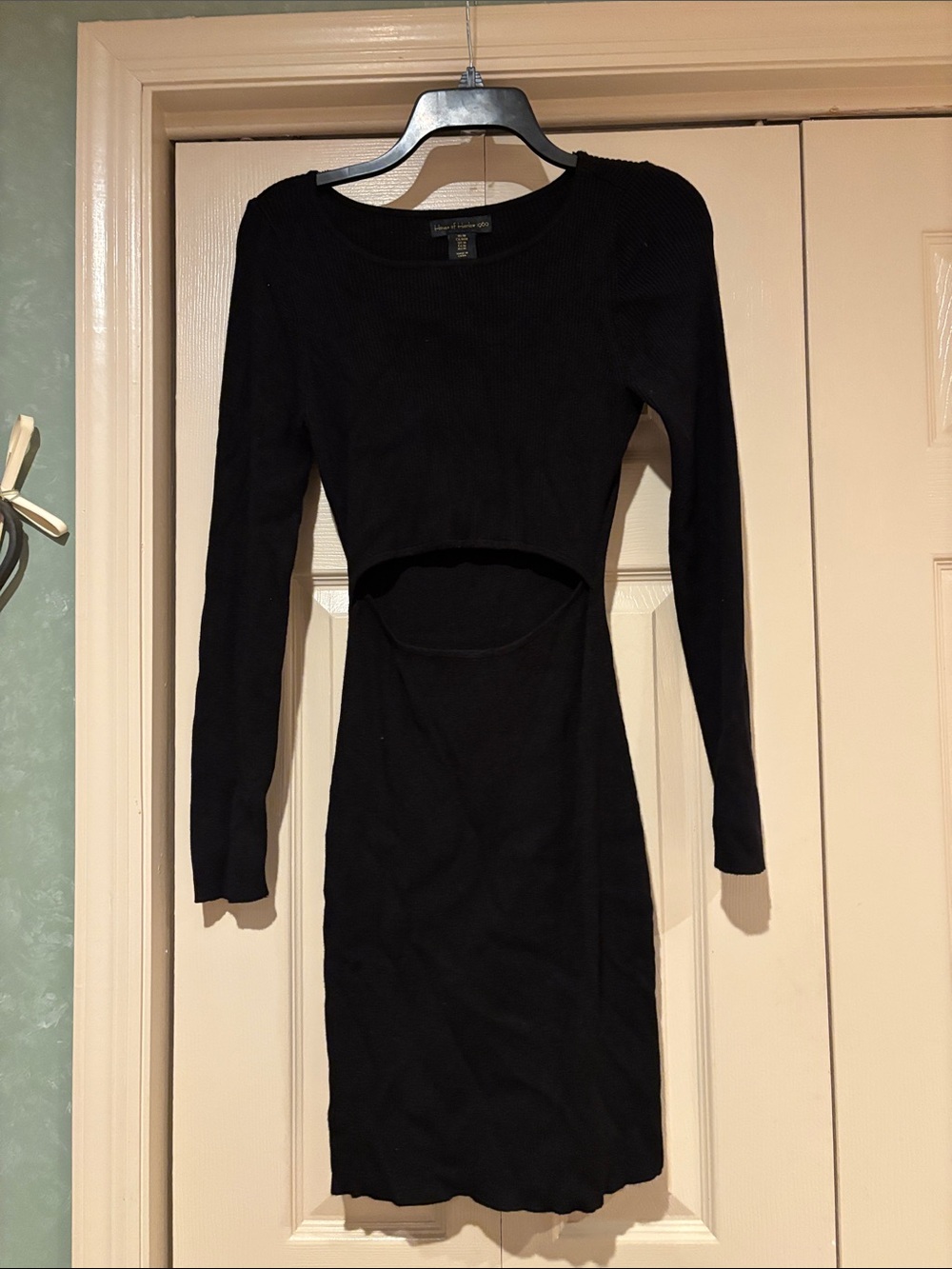House of Harlow 1960 Black Long Sleeve Cutout Mini Dress